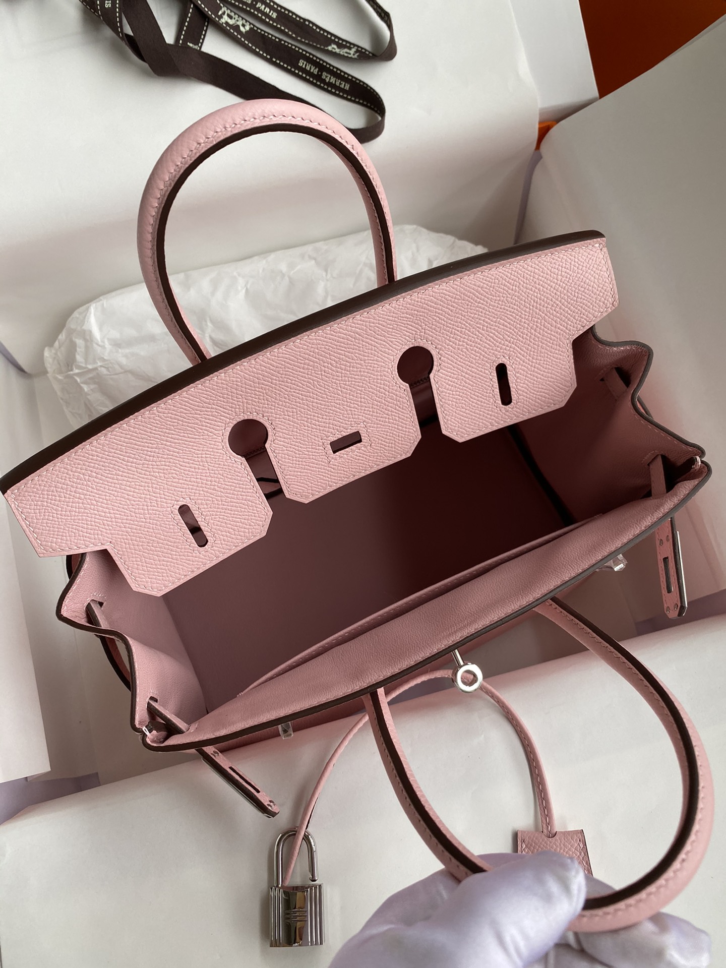 Hermes Birkin 25CM Epsom Leather Handbag Pink